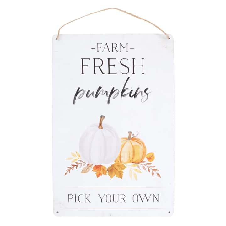 'Fresh Pumpkins' - Metal sign
